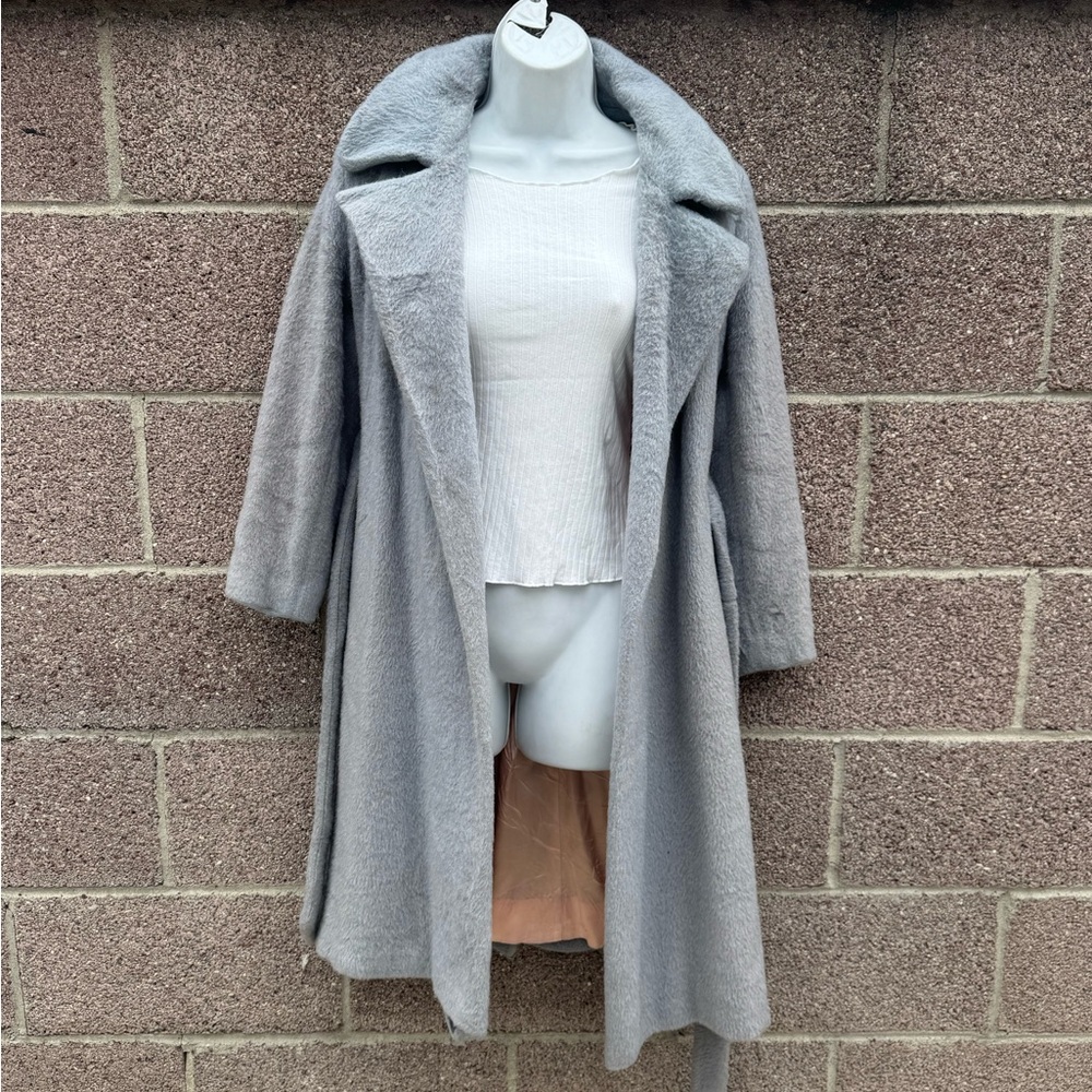 Elegant Gray Women's Sweater Coat